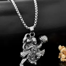 AGARWALPRODUCT Unisex Stainless Steel Parvat Hanuman Pendant-image-26