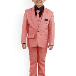 BAESD Boys 5-Piece Checked Single-Breasted Suit-picture-21