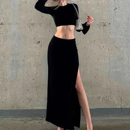 LULU & SKY Round Neck Crop Top With Skirt-picture-19