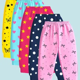 YK Girls Pack Of 5 Printed Mid-Rise Joggers-picture-35