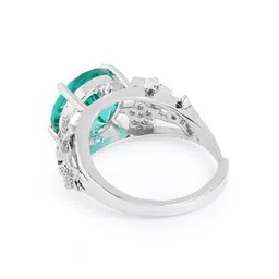 Carlton London Silver-Plated CZ-Studded Adjustable Finger Ring image 2