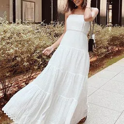 StyleCast Solid Sleeveless Off-Shoulder A-Line Maxi Dress image 3