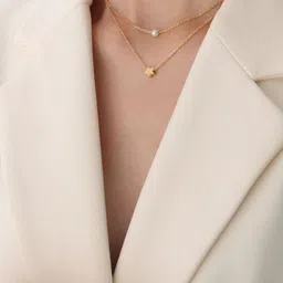 Tipsy closet Gold-Plated Stainless Steel Artificial Stones & Beads Necklace image 3