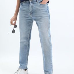 SHOWOFF Men Comfort Straight Fit Low-Rise Light Fade Stretchable Jeans-picture-2