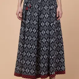 Hive91 Printed Flared Maxi Skirts-picture-24