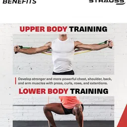 STRAUSS Double Resistance Tube with Foam Handles, Door Knob & Carry Bag 27 Kg image 4