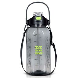Vector X Quench Gallon Sipper Water Bottle With String 2.2 Litre Grey Black-picture-28