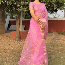 Rangtulika Ethnics Woven Design Zari Organza Saree image 2