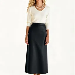bebe Women A-Line Casual Midi Skirts With Back Slit-image-48