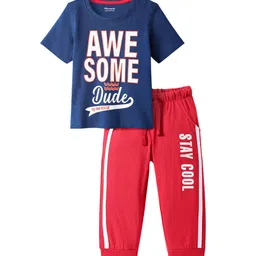 Honeyhap Boys Printed Pure Cotton Round Neck Half Sleeves Night Suit-picture-24