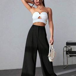 Next One Women Smart High-Rise Stretchable Wide Leg Trousers-image-23
