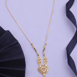 Ramdev Art Fashion Jwellery 22K Gold-Plated Artificial Stones and Beads Mangalsutra-picture-29