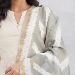 Fabindia Striped Cotton Silk Dupatta image 3