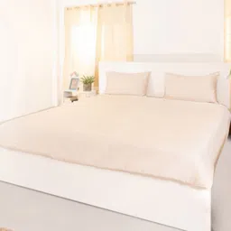 Oyvu Beige Tencel Skin-Friendly 300TC Queen Fine Bedsheet & 2 Pillow Covers 108 x 90 Inch-picture-18