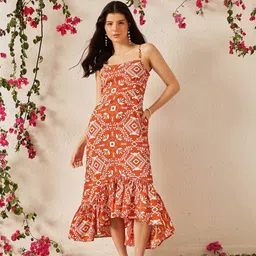 STREET 9 Women Floral Print Crepe Bodycon Maxi Dress-image-84