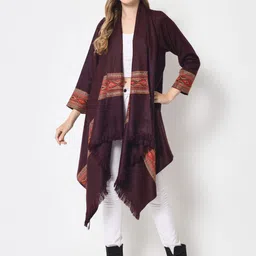 Zamour Women Tasselled Longline Bohemian Acrylic Shrug-image-90