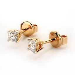 VALANOVA Hallmarked 18K Rose Gold Diamond Earrings -0.91 gm image 2