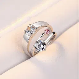 J.S ENTERPRISES Unisex Stainless Steel Crystal Studded Finger Ring-picture-40