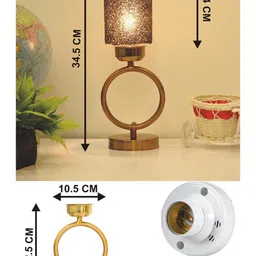 SOMIL Black Printed Glass Cylindrical Shaped Table Lamp image 5