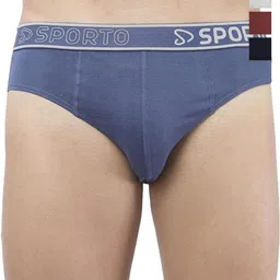 Sporto by Macho Men Pack Of 4 Pure Cotton Basic Briefs Sporto_M1010-Dnm1-G1-M1-N1-S-picture-34