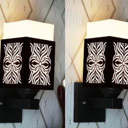 Gojeeva Black Wood Square Shaped Wall Lamp-picture-5