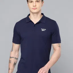 Reebok Brand Logo Detail Polo Collar Athleisure T-shirt-picture-24