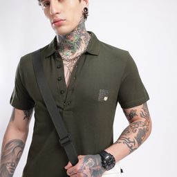 glitchez Regular Fit Polo Collar T-shirt-image-69
