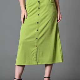 The Roadster Lifestyle Co Ribbed A-Line Embellished Skirt-picture-30