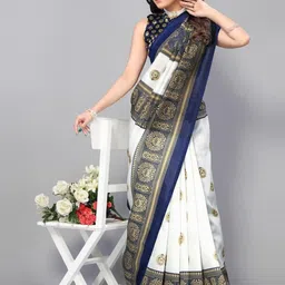Lookmark Floral Art Silk Kanjeevaram Saree-image-39