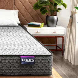 Restofit White & Grey Tufted Orthopedic Dual Comfort Queen Size Mattress image 2