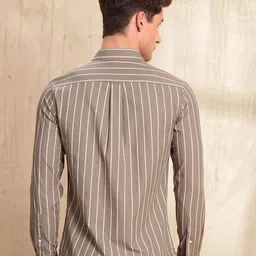 U.S. Polo Assn. Men Tailored Fit Vertical Striped Spread Collar Cotton Casual Shirt image 5