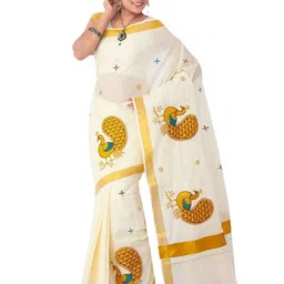 Rst R Selvamani Tex Zari Pure Cotton Kasavu Saree-picture-13