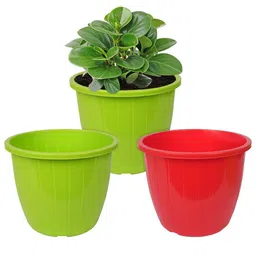 Kuber Industries Pack Of 3 Red & Green Textured Planters-picture-29