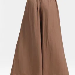 Virgio Women Relaxed Flared High-Rise Easy Wash Trousers image 3