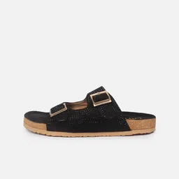 Lavie Women Textured Open Toe Flats With Buckles image 4