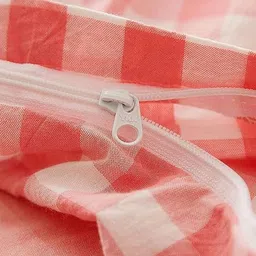 MORADO Pink & White Checked Cotton 210 TC Queen Bedsheet Set 2.28 m x 2.54 m image 3