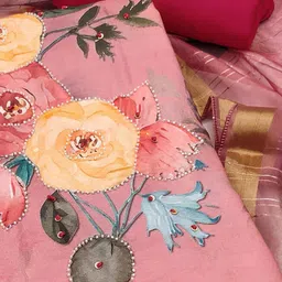 Peachmode Printed Pure Cotton Unstitched Dress Material image 4