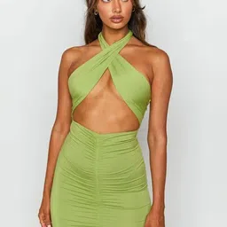 LULU & SKY Women Halter Neck Bodycon Mini Dress-picture-20