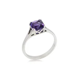 GenZcomplex Silver-Plated Brass Amethyst Finger Ring-picture-33