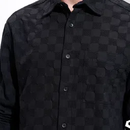 HIGHLANDER Men Textured Self Design Comfort Casual Shirt image 2