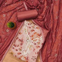 Lilots Organza Unstitched Dress Material-picture-14