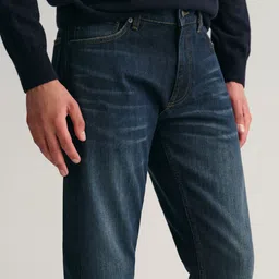 GANT Men Low Distress Light Fade Stretchable Jeans image 4