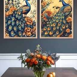Kotart Gold-Toned & Blue 2 Pieces Traditional Wooden Wall Arts-picture-42