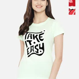 Dreambe Women Pack of 3 Typography Printed Round Neck Cotton T-shirts-picture-39