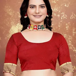 KANOODA Ethnic Motifs Silk Blend Banarasi Saree image 3