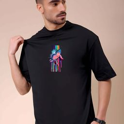 KAIDO Graphic Printed Round Neck Drop-Shoulder Sleeves Cotton Oversized T-shirt-picture-38
