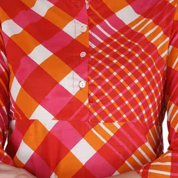 Neelokurti Geometric Printed Flared Sleeves Thread Work Cotton Anarkali Kurta image 2