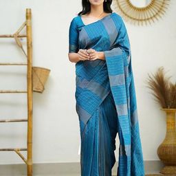AMRUTKALA SAREES Striped Woven Design Banarasi Saree-picture-33