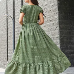 ODD BY chansi TRENDZ Women Ethnic Motifs Printed Cotton Fit & Flare Maxi Dress image 2