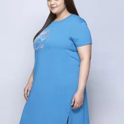 IN Love Pack of 2 Women Plus Size Front Printed Cotton Nighty Chemise image 5